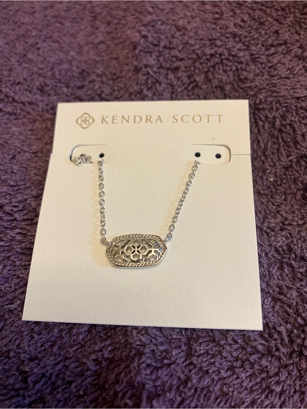 Kendra Scott Silver Filigree Pendant Necklace - Silver